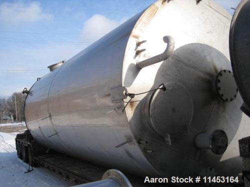 Used-15,000 Gallon Stainless Steel Tank, approximately 10'6" diameter x 23' straight side, slight cone top, flat bottom.