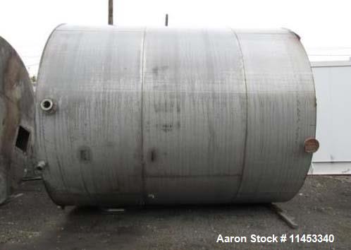 Used- 10,000 Gallon Stainless Steel Tank. Approximate 137" diameter x 161" straight side, flat top and bottom. 30" side bott...