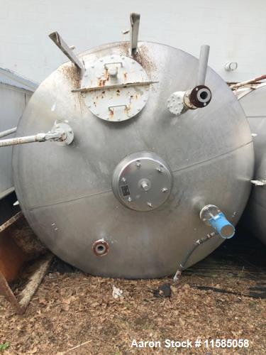 Used- Approximately 5000 Gallon Vertical Stainless Steel Storage Tank