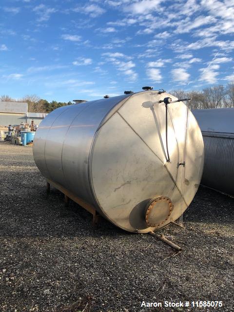 Used-5000 Gallon (approximately) Horizontal Stainless Steel Tank