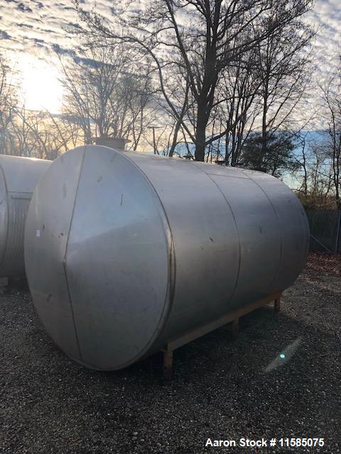 Used-5000 Gallon (approximately) Horizontal Stainless Steel Tank