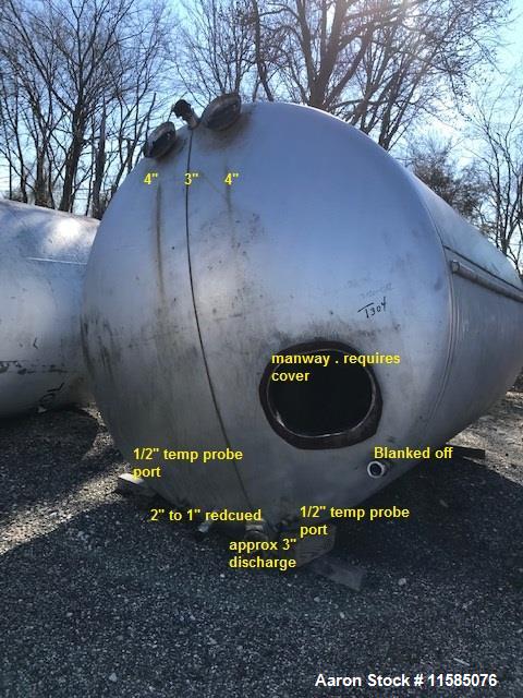 Used 5000 Gallon (approximately) Horizontal Stainless Steel Tank