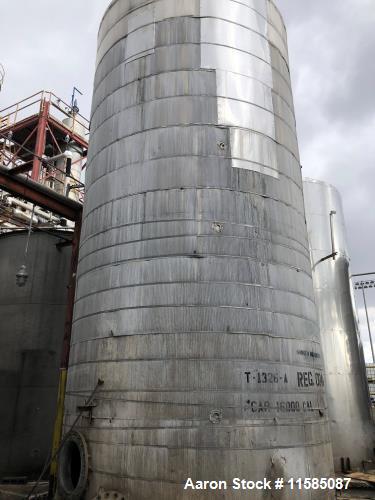Used-Approximately 16000 gallon Vertical Stainless Steel Tank