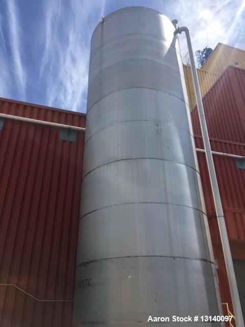 Used- Approximately 30,000 Gallon Stainless Steel Vertical Tank