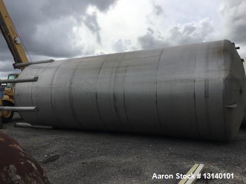 Used-Approximately 25,000 Gallon 304 Stainless Steel Vertical Tank