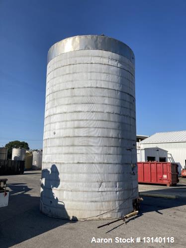 Used-Approximately 16,900 Gallon Vertical Stainless Steel Tank