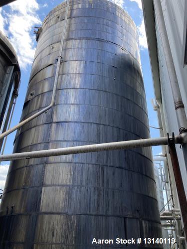 Used-Approximately 21,500 Gallon Vertical Stainless Steel Tank