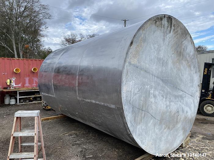 Used-Approximately 8000 Gallon Vertical Stainless Steel Tank