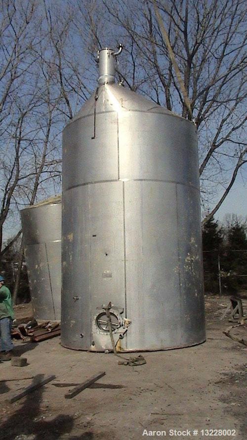 Used-10,000 Gallon, T316 Stainless Steel, Storage Tank. Approximately 11' diameter x 16' high straight side plus approximate...