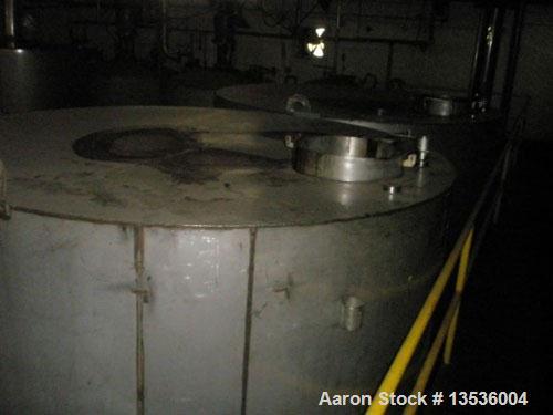 Used- 12,000 Gallon Capacity Sugar Tank, stainless steel contacts, 12' diameter x 15' straight side, flat top and bottom, 18...