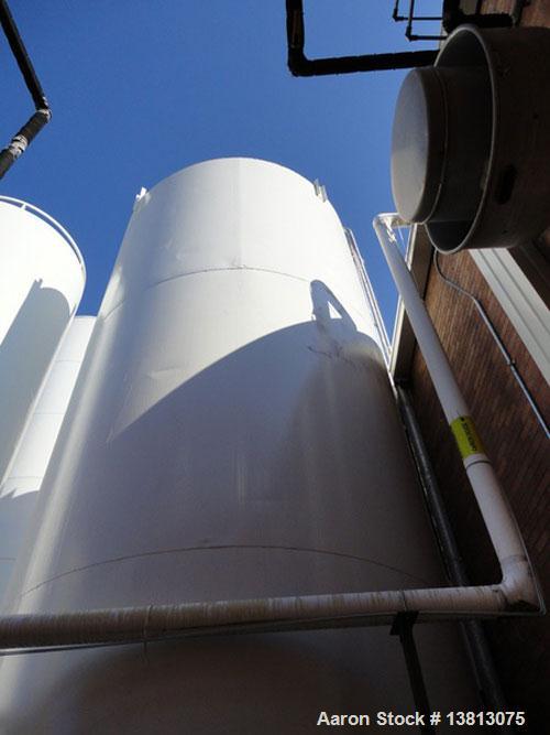 Used 20,000 Gallon Jacketed Silo, mild steel exterior and stainless steel interior. Jacket coils are located in the bottom 1/3 of the tank. 7 1/2 hp, 240/480V, 60 hz. Agitator mounted at bottom side ...