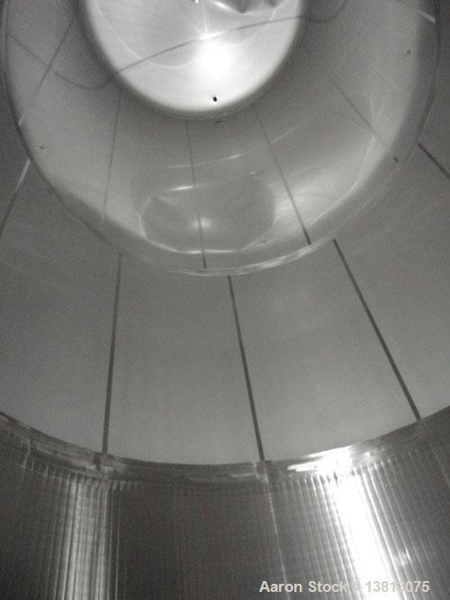 Used 20,000 Gallon Jacketed Silo, mild steel exterior and stainless steel interior. Jacket coils are located in the bottom 1/3 of the tank. 7 1/2 hp, 240/480V, 60 hz. Agitator mounted at bottom side ...