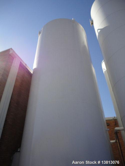 Used 20,000 Gallon Jacketed Silo, mild steel exterior and stainless steel interior. Jacket coils are located in the bottom 1/3 of the tank. 7 1/2 hp, 240/480V, 60 hz. Agitator mounted at bottom side ...