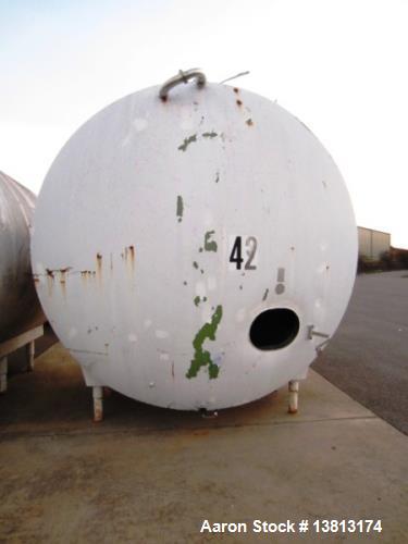 Used 5,000 Gallon Mild Steel Exterior/Stainless Steel Tank. Interior previously used to store sweeteners. End manway, sight glass. Overall Dims- 10'3" long x 10'3" wide x 12'2" tall. Tank dims. 10'3"...