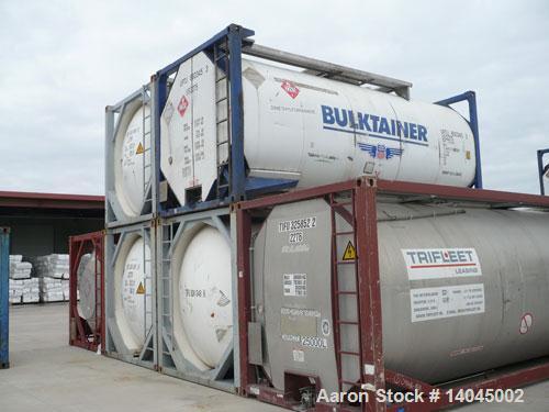 Used 6600 Gallon Single Compartment Insulated ISO Tank Container. 316 stainless steel tank, horizontal. Approximately 7'7" diameter x 20' long. Mounted in a carbon steel frame. 20' long x 8' wide x 8...