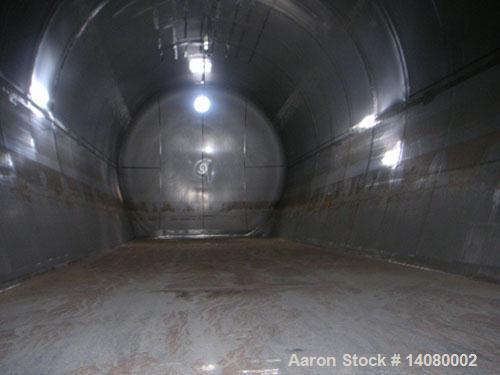 Unused-Tank, 55,968 gallon 304 SS Horizontal on carbon steel cradle frame. Flat horizontal bottom, dished heads. 1/8" wall.
