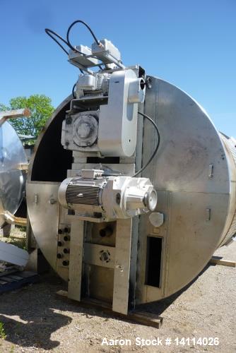 Used- 7,200 Gallon Stainless Steel Scrape Agitation Tank. Jacketed, 316L stainless steel, vertical. 10' inside diameter x 11...