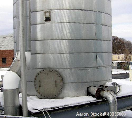 Used: Hammond Iron Works Tank, 15,000 gallon, 316 stainless steel, 11' diameter x 21' high, vertical.  Cone top and flat bottom. Insulated.  This tank has an API rating for outside storage.  MFRS. A....