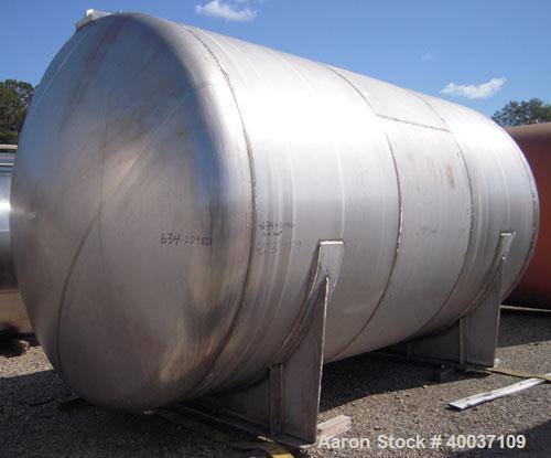 Used: R.A.S. Process Equipment pressure tank, 9000 gallon, 316L stainless steel, horizontal. Approximately 114" diameter x 1...