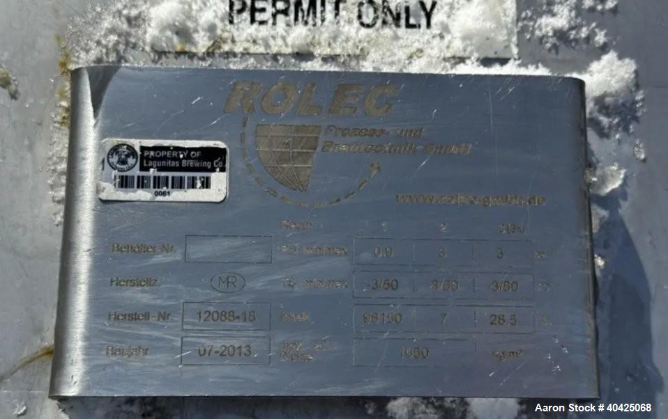 Used Rolec 25,931 Gallon Stainless Steel Storage Tank – Jacketed Brewery Vessel with Multi-Zone Heating