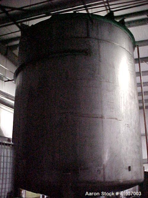 Used Tank, 9,500 Gallon, 316 Stainless Steel, Vertical. 11' dia x 12' 4" Straight Side. Includes aPhiladelphia Mixer;Model – MT-03PTO, 3 HP / 28 RPM, Serial #217913 – 2, Dual SS steel mixer blade and...
