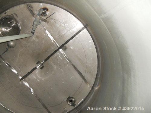Used Krenz Approximately 5,200 Gallon Stainless Steel Storage Tank. Approximately 9' diameter x 11' straight side. Flat bottom and slight cone top. Various top openings including a 17" manway with co...