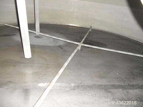 Used Krenz Approximately 5,200 Gallon Stainless Steel Storage Tank. Approximately 9' diameter x 11' straight side. Flat bottom and slight cone top. Various top openings including a 17" manway with co...