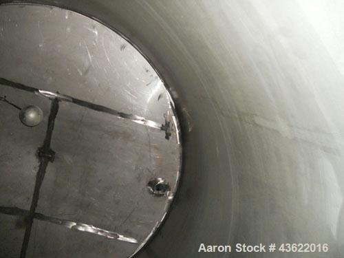 Used Krenz Approximately 5,200 Gallon Stainless Steel Storage Tank. Approximately 9' diameter x 11' straight side. Flat bottom and slight cone top. Various top openings including a 17" manway with co...