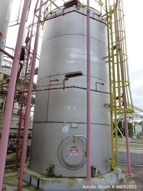 Used Alonso & Carus Iron Works 19,800 Gallon Stainless Steel Storage Tank. 12' Diameter x 23' Straight Side. Flat Bottom & Dish Top.