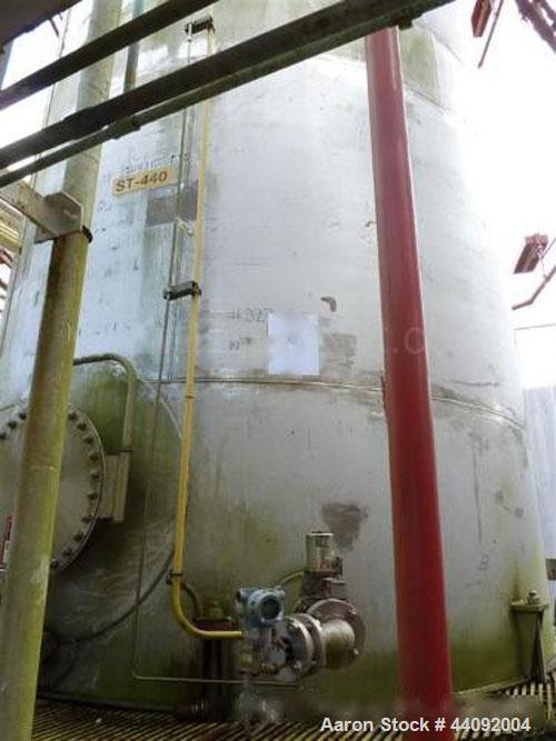 Used Peluzzo Iron Works 19,450 Gallon 316L Stainless Steel Vertical Storage Tank. 12' Diameter x 23' Straight Side. Flat Bottom and Dish Top.