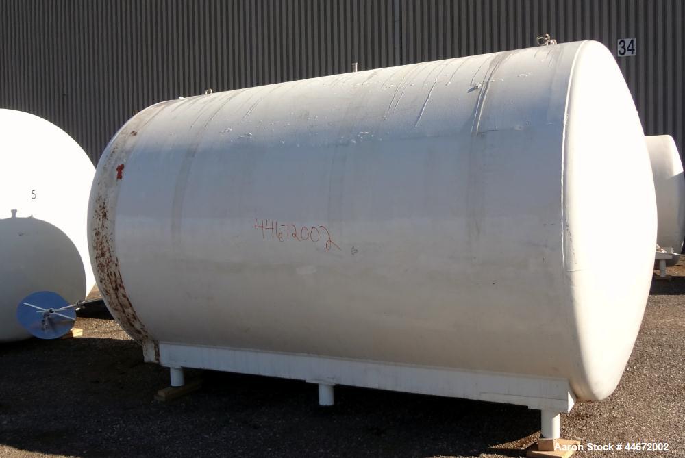 Used Storage Tank, 5000 Gallon, 304 Stainless Steel, Horizontal. Approximate 96" diameter x 144" straight side, dished heads. Insulated with carbon steel sheathing. (2) Spray balls. 16" x 20" Oval ma...