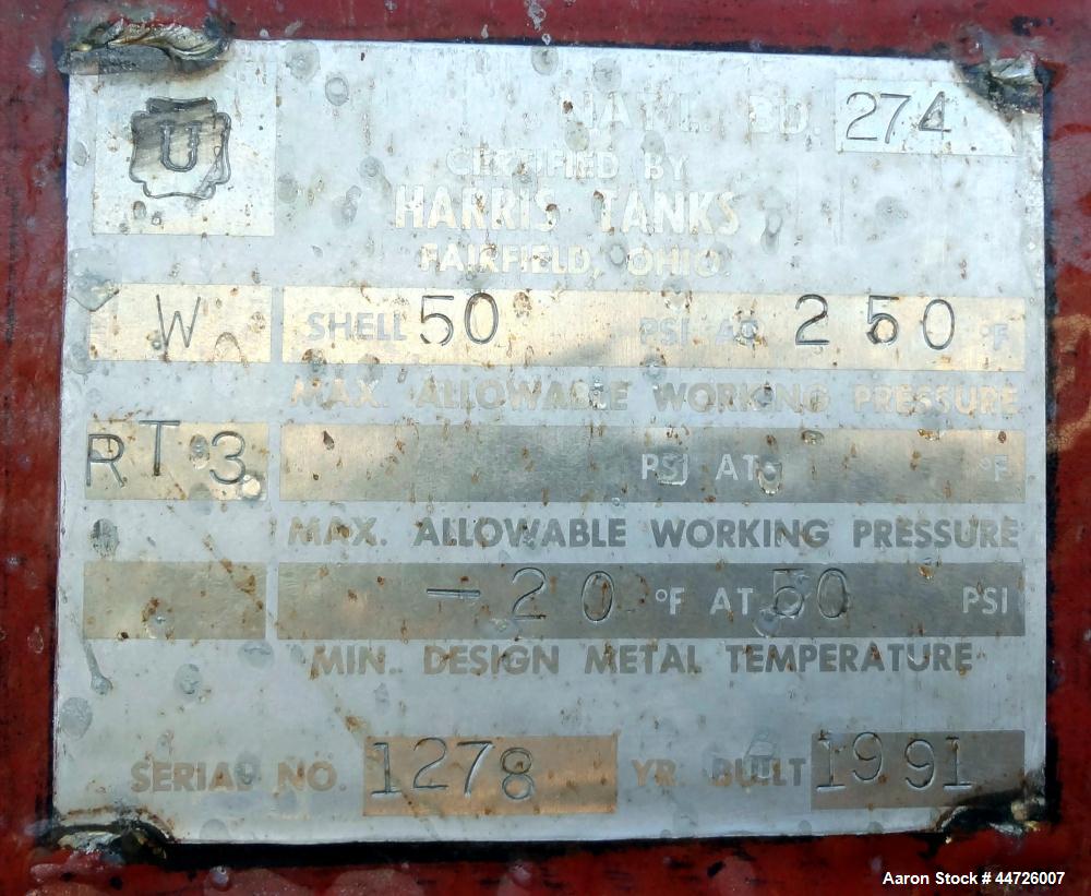 Used 13,000 Gallon Stainless Steel Harris Pressure Tank
