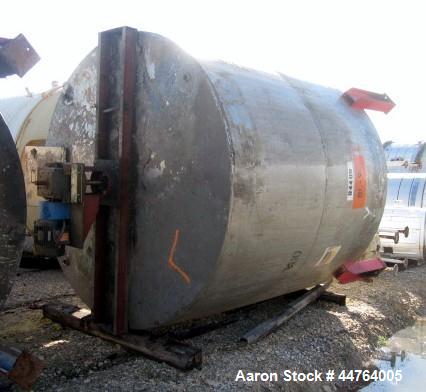 Used Tank, 6000 Gallon, 304 Stainless Steel, Vertical. 120” Diameter x 120” straight side, flat top, dished bottom. Top entering agitator with a shaft and (2) (6) blade turbines, driven by a 7.5hp mo...