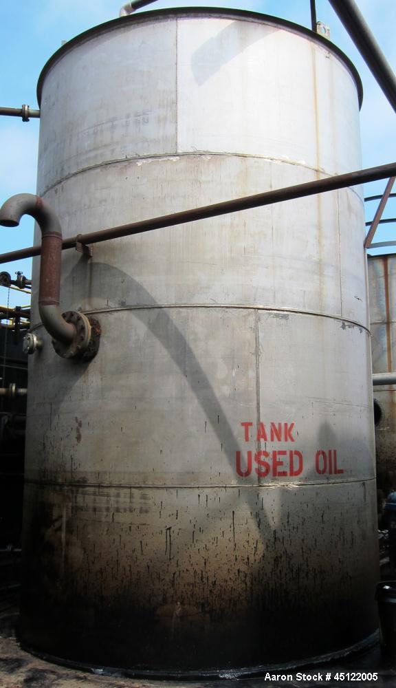 Used-Approximately 10,000 Gallon Used Oil Storage Tank, flat top, flat bottom, side entering manway