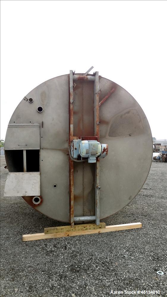 Used BMT Brown Minneapolis Tank, 7,500 Gallons, 304 Stainless Steel, Approximate 142" Straight Side x 120" Diameter, Flat Top, Dish Bottom. Openings: Top, 2", 3", (2) 4", 3" center bottom outlet. (4)...