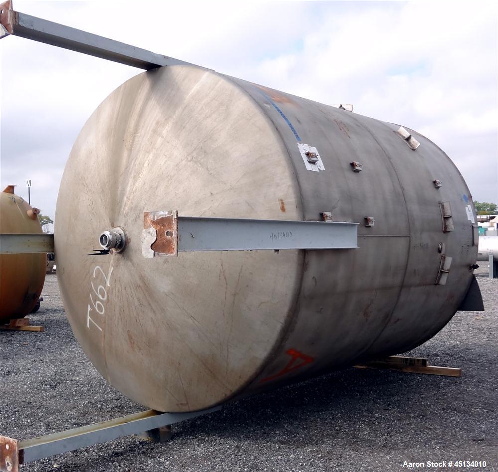Used BMT Brown Minneapolis Tank, 7,500 Gallons, 304 Stainless Steel, Approximate 142" Straight Side x 120" Diameter, Flat Top, Dish Bottom. Openings: Top, 2", 3", (2) 4", 3" center bottom outlet. (4)...