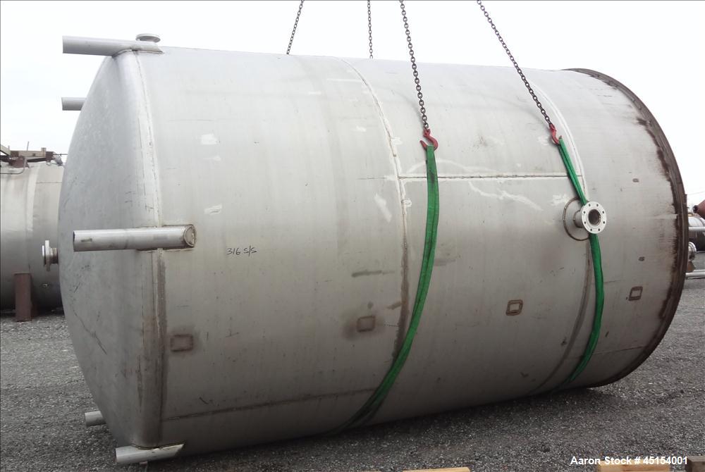 Used G.A. Wright & Sons Tank, 8116 U.S Gallons (6759 Imperial Gallons), 316L Stainless Steel, Vertical. 120 diameter x 160" straight side, welded flat top, dished bottom. (4) Sidewall baffles. Openin...