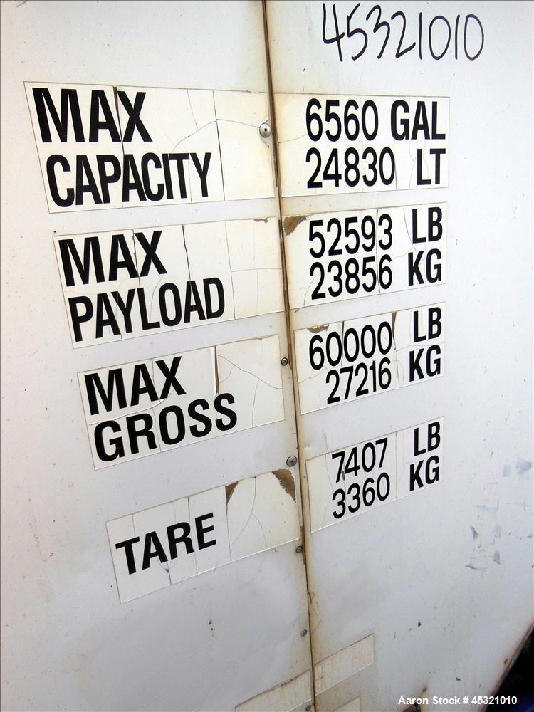 Used 6600 Gallon Stainless Steel Single Compartment Insulated ISO Tank Container