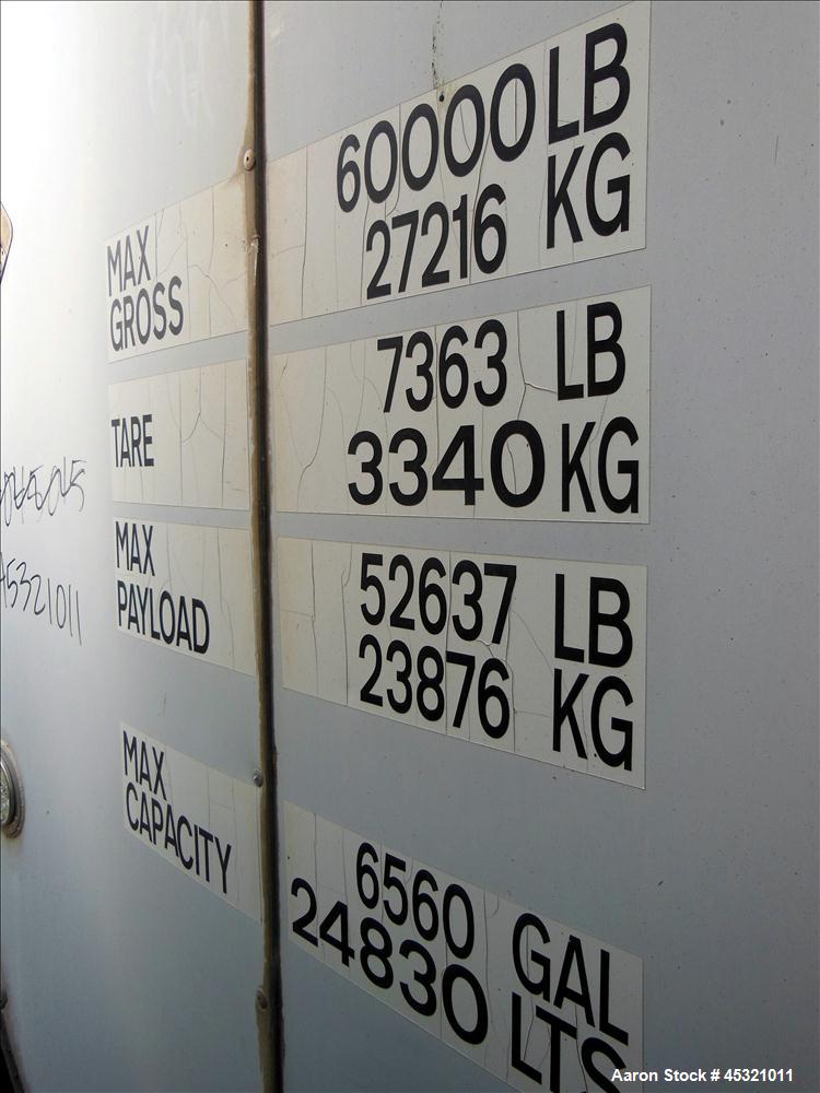 Used 6600 Gallon Stainless Steel Single Compartment Insulated ISO Tank Container