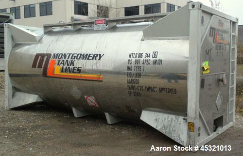 Used Sunshine Stainless Tank & Equipment Intermodal Transport Tank, 6205 Gallon, 316 Stainless Steel, IMO Type 1. Transports both hazardous and nonhazardous liquids and solids. IM101- CTC Impact Appr...