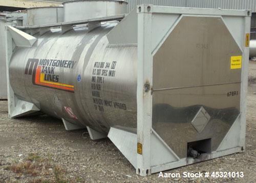 Used Sunshine Stainless Tank & Equipment Intermodal Transport Tank, 6205 Gallon, 316 Stainless Steel, IMO Type 1. Transports both hazardous and nonhazardous liquids and solids. IM101- CTC Impact Appr...