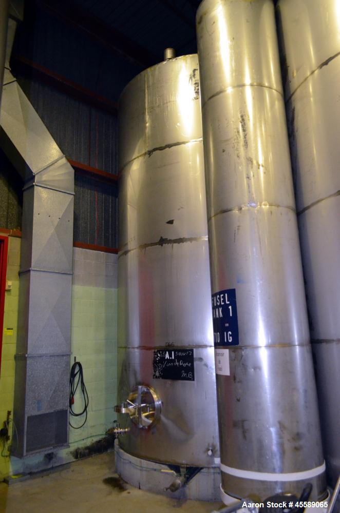 Used 7250 Gallon Stainless Steel Vertical Tank