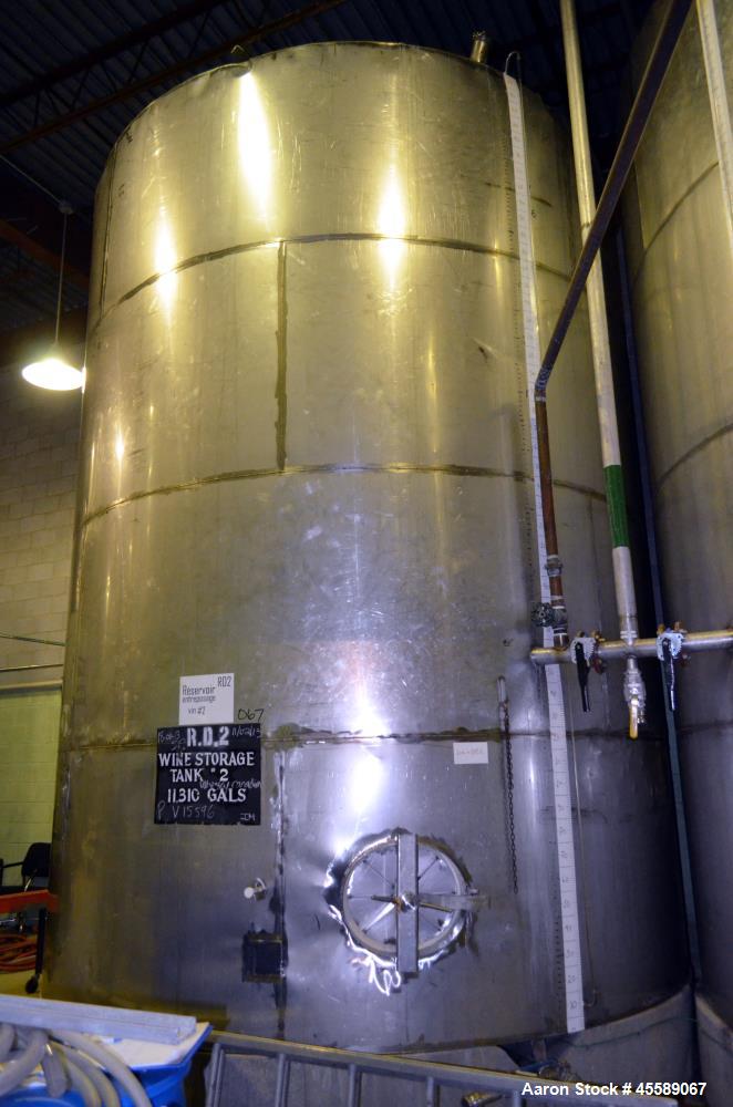 Used 7250 Gallon Stainless Steel Vertical Tank