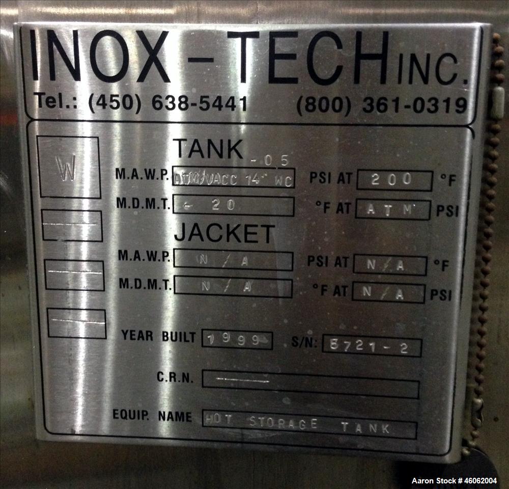 Used Inox-Tech, Inc. 15,000 Gallon Stainless Steel Storage Tank
