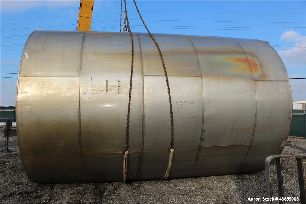 Used Tank, 15,000 Gallon, 316 Stainless Steel, Vertical. Approximate 148" diameter x 228" straight side. Flat top, flat bottom. Openings top: 17-1/2" manway no cover, 3", 2", 3" vent. Approximate 3" ...