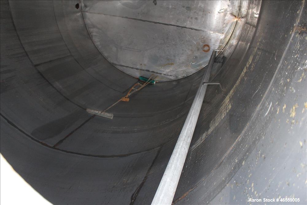 Used Tank, 15,000 Gallon, 316 Stainless Steel, Vertical. Approximate 148" diameter x 228" straight side. Flat top, flat bottom. Openings top: 17-1/2" manway no cover, 3", 2", 3" vent. Approximate 3" ...