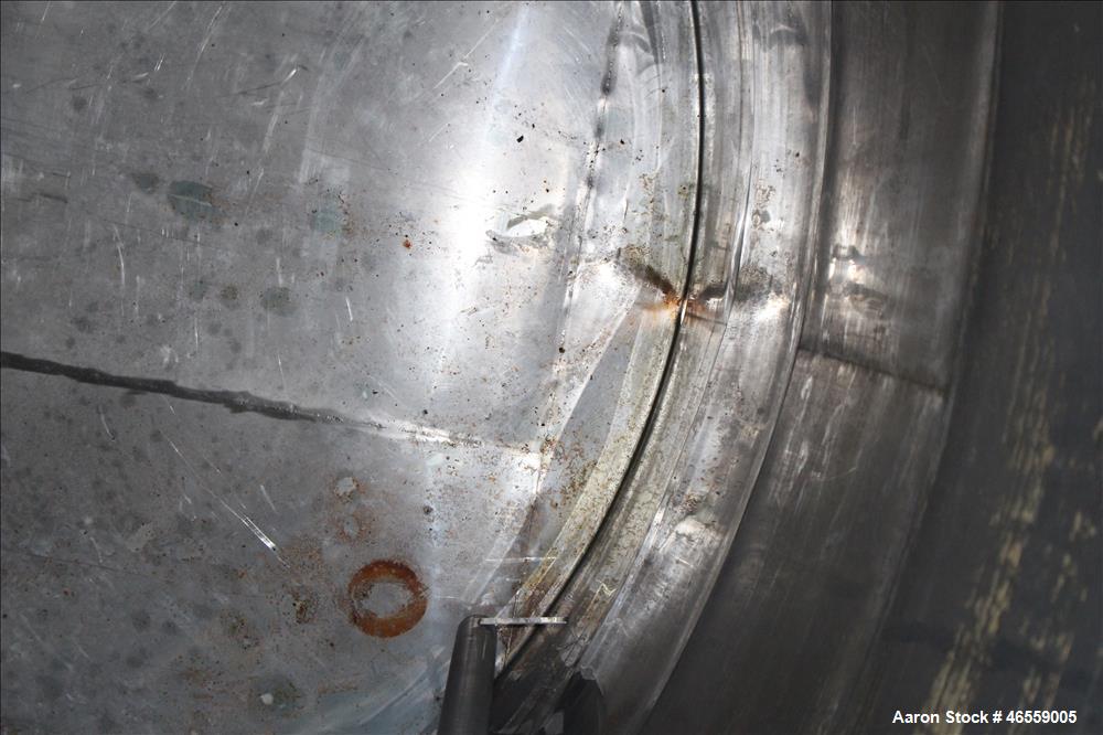 Used Tank, 15,000 Gallon, 316 Stainless Steel, Vertical. Approximate 148" diameter x 228" straight side. Flat top, flat bottom. Openings top: 17-1/2" manway no cover, 3", 2", 3" vent. Approximate 3" ...