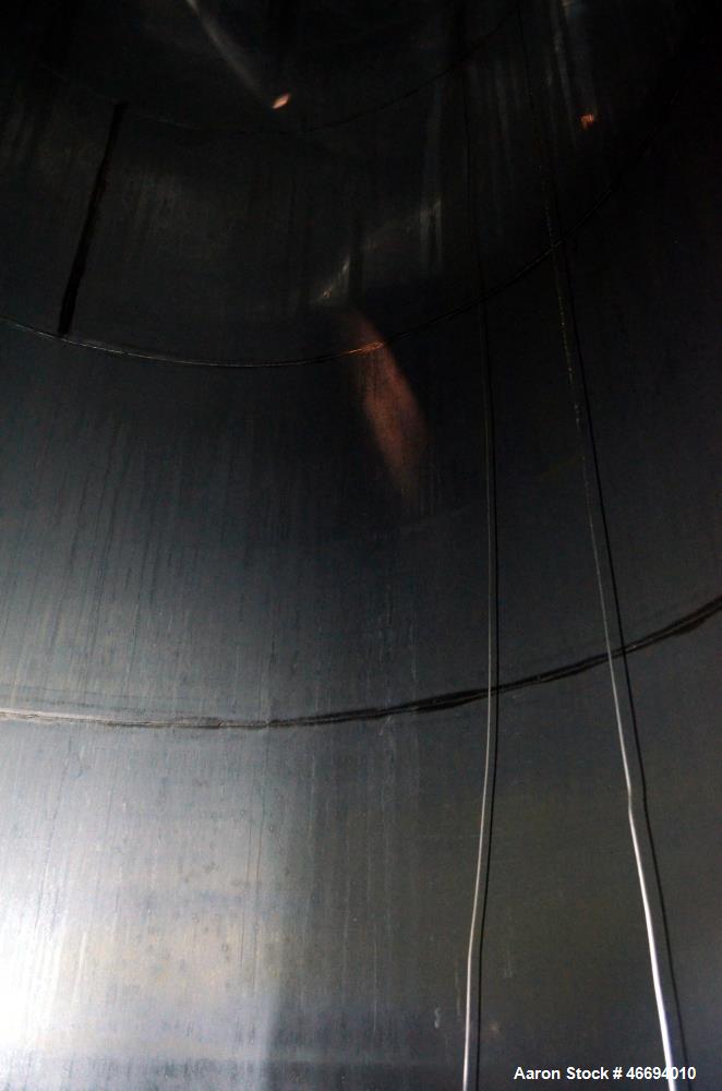 Used Tank, Approximate 6000 Gallon, 304 Stainless Steel, Vertical. Approximate 96" diameter x 192" straight side, coned top, inverted dished bottom. Openings side 16" x 20" oval man way with cover, 3...