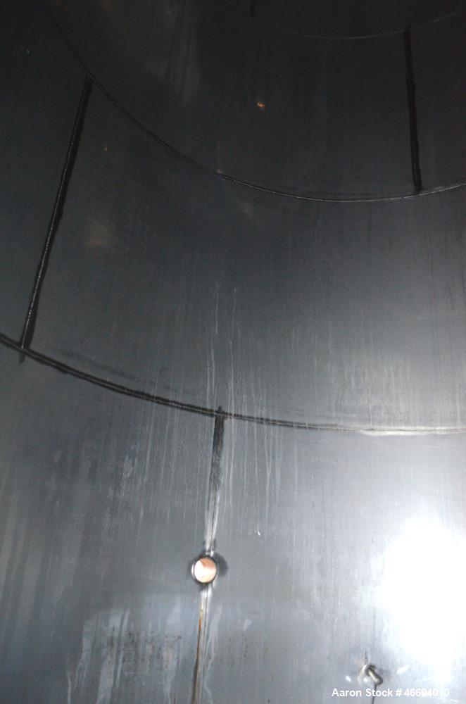 Used Tank, Approximate 6000 Gallon, 304 Stainless Steel, Vertical. Approximate 96" diameter x 192" straight side, coned top, inverted dished bottom. Openings side 16" x 20" oval man way with cover, 3...