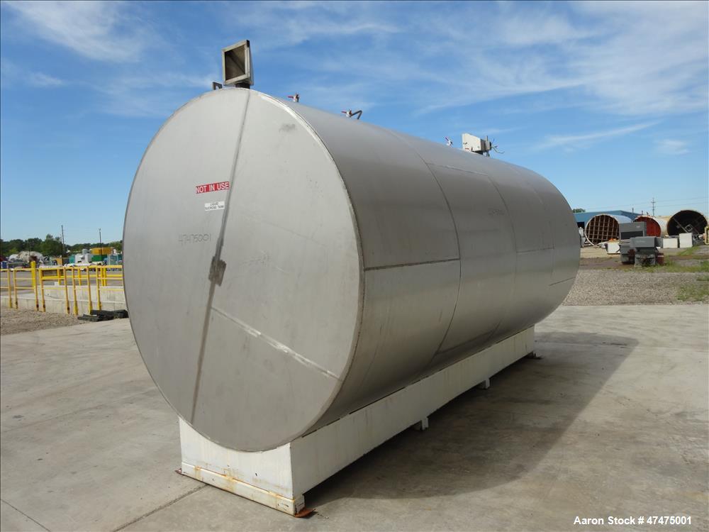 Used Tank, 6000 Gallon, 304 Stainless Steel, Horizontal.